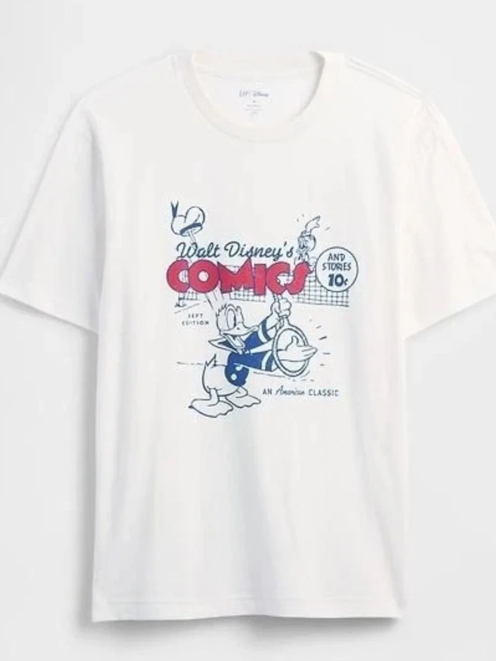 NWT Walt Disney Comics Gap Men’s Short Sleeve Cream Colored T-Shirt, Size Large